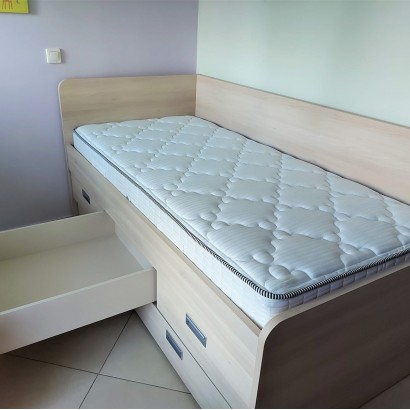 Υπερυψωμένο κρεβάτι LINE με 5 συρτάρια αποθήκευσης