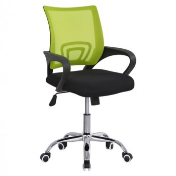 Καρέκλα γραφείου πόδι χρωμίου με ανάκληση BRISTONE - Πράσινη