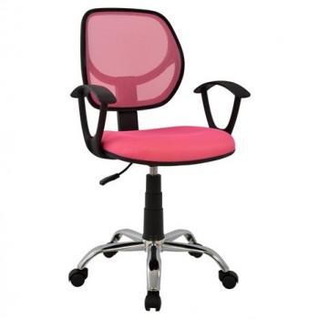Καρέκλα γραφείου SHANTE πόδι χρωμίου Ροζ